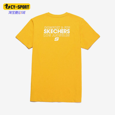 Skechers/斯凯奇正品夏男子透气运动休闲圆领短袖T恤L220M012
