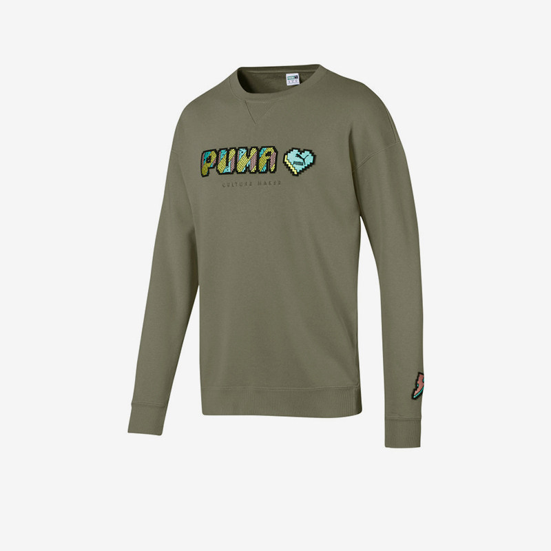 Puma/彪马正品男士常规纯棉字母圆领套头长袖卫衣596848-46