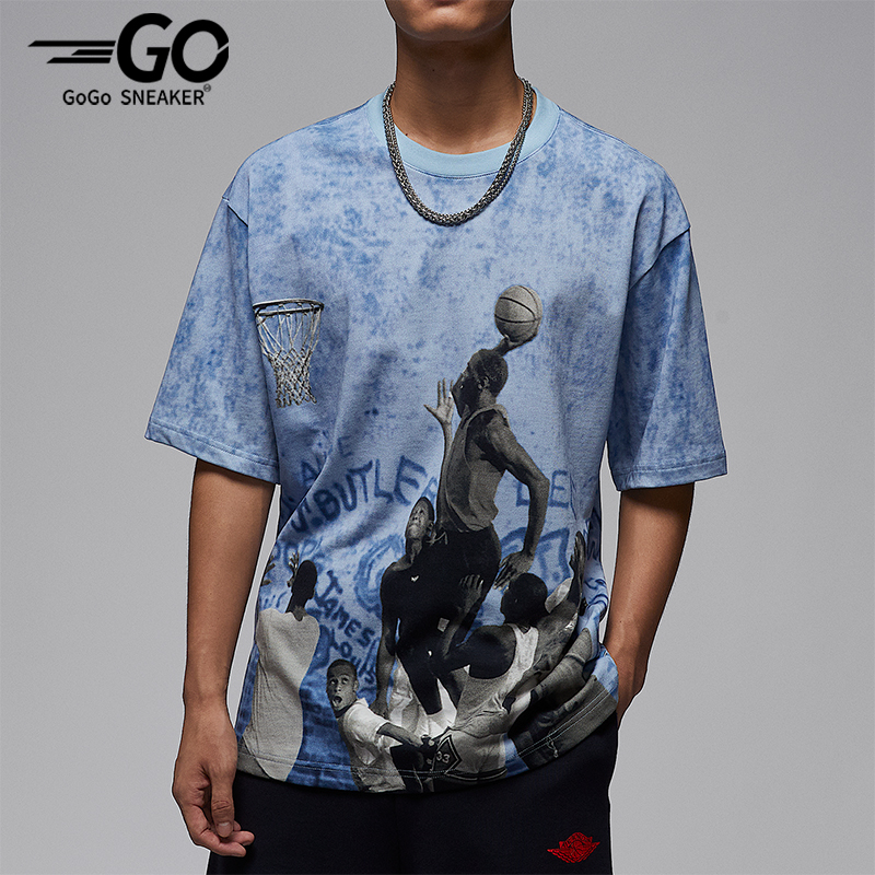 Nike/耐克正品JORDAN男士运动图案时尚针织透气短袖HJ2363-427