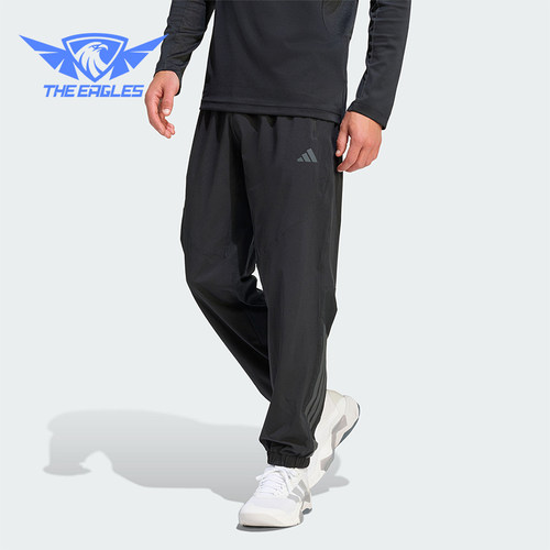 Adidas/阿迪达斯正品2026男士休闲训练梭织健身运动长裤KT3131