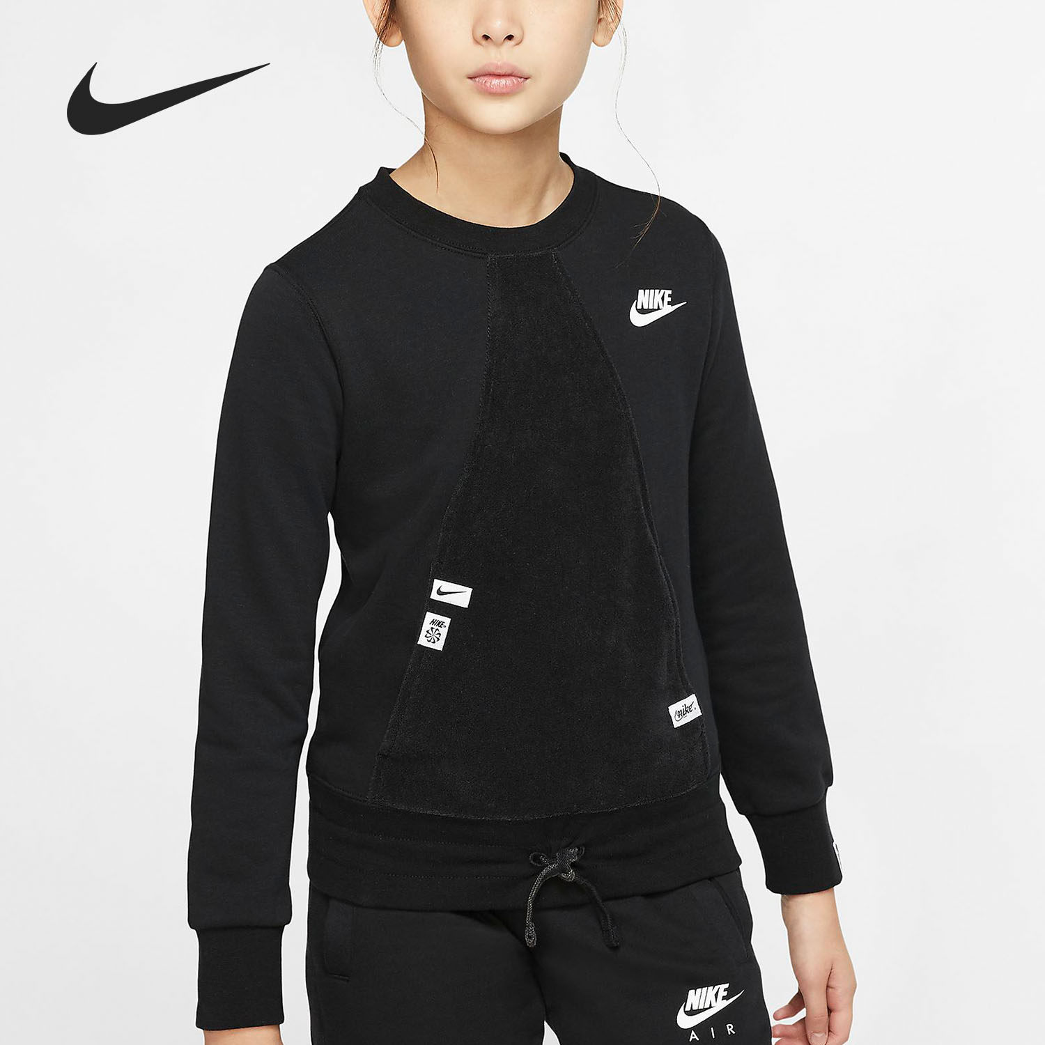 Nike/耐克正品 春季女大童运动休闲时尚套头长袖卫衣CJ7427,童装/婴儿装/亲子装,卫衣/绒衫,淘宝优惠券,粉丝福利购,淘宝优惠卷