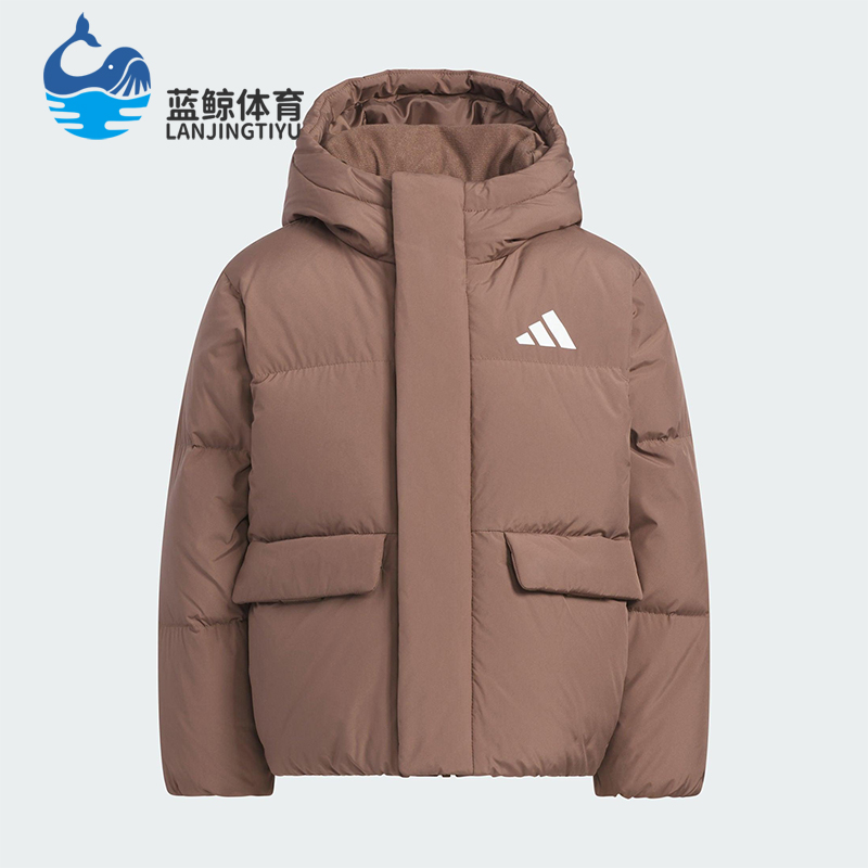 Adidas/阿迪达斯正品冬季儿童运动连帽保暖复古户外羽绒服KG5510
