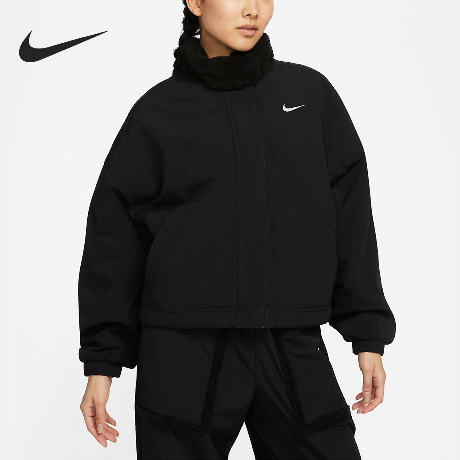 Nike/耐克正品新款女子时尚梭织加绒保暖立领夹克外套DQ6847