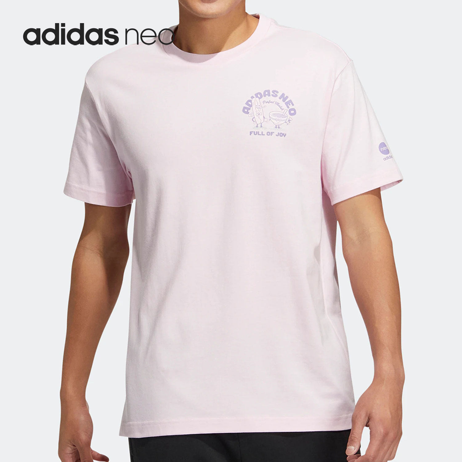 Adidas/阿迪达斯正品NEO新款男女运动休闲印花短袖T恤HS6827