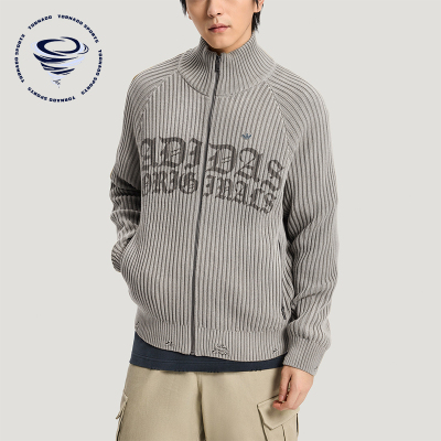 Adidas/阿迪达斯正品三叶草男士立领拉链运动宽松针织外套KR5057