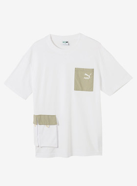 Puma/彪马正品新款男士潮流休闲口袋运动短袖T恤626827-02