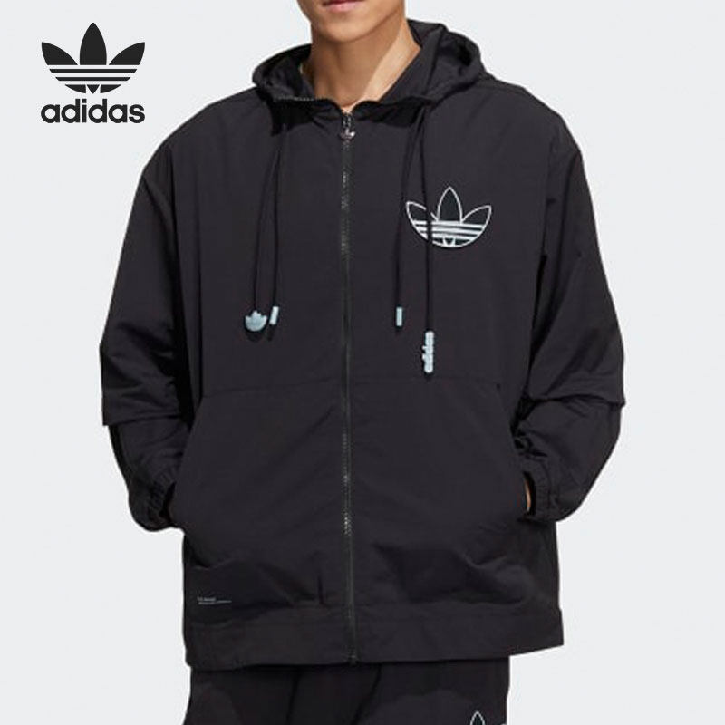Adidas/阿迪达斯正品三叶草新款男子防风运动连帽外套HS2018