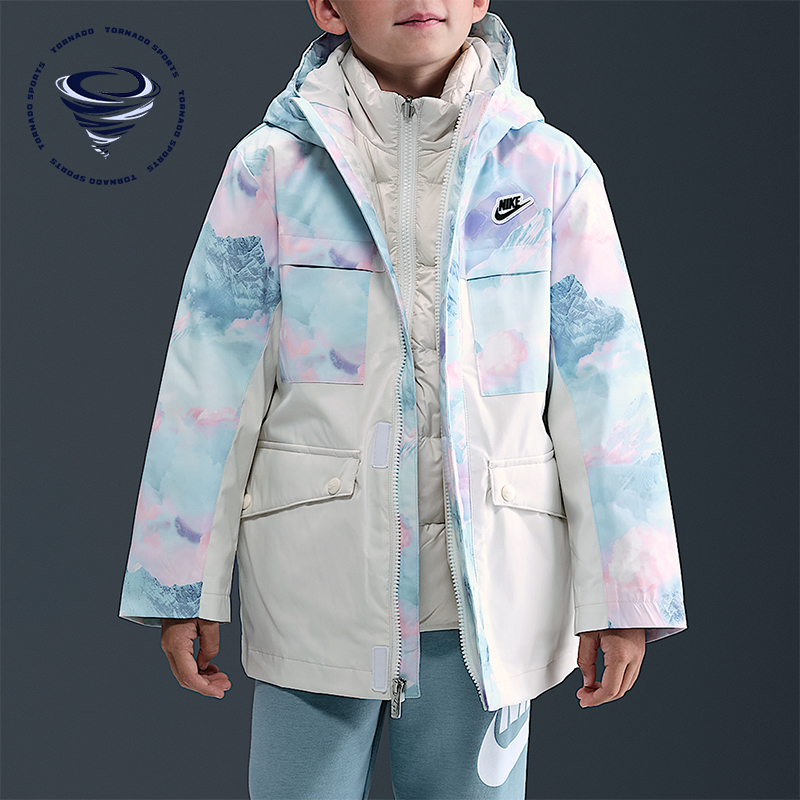 Nike/耐克正品冬季小童轻盈拒水三合一两件套羽绒服IR0020-988