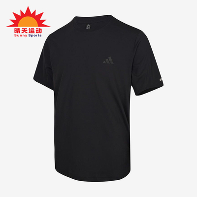 Adidas/阿迪达斯正品圆领套头T恤新款男黑色短袖T恤KX2742