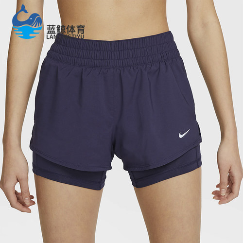 Nike/耐克正品2025女士梭织松紧腰透气二合一运动短裤DX6013-555