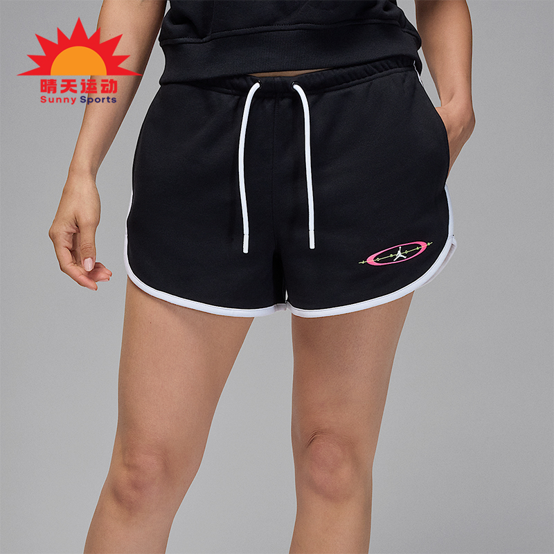 Nike/耐克正品JORDAN女士透气印花中腰运动针织短裤IF0068-010