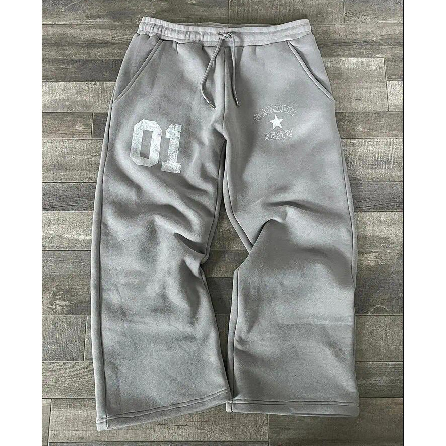 thumbnail for American Street Sweatpants Men's and Women's Pants Loose Hip Hop Straight Pants Casual Pants Y2k Sweatpants
