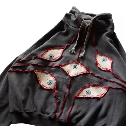 美式恶魔之眼图案jnco连帽衫Y2K复古长袖卫衣潮嘻哈Hoodie hoodie