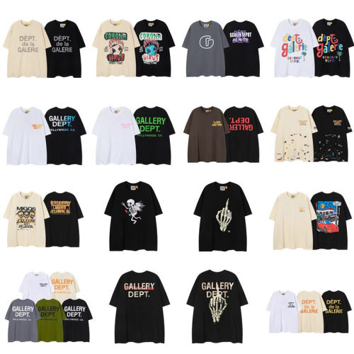 美式纯棉短袖T恤GALLERYDEPT印花圆领上衣Short-sleeved T-shirts