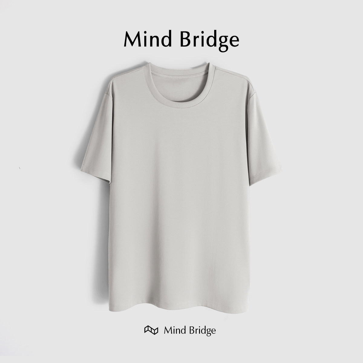 MindBridge冰凉棉短袖修身T恤圆领男士宽松休闲简约纯色半袖夏季
