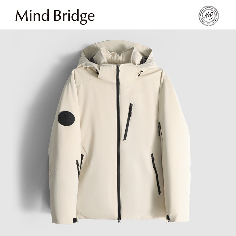 MindBridge新款2025冬季男士户外运动休闲防风保暖加厚鹅绒羽绒服