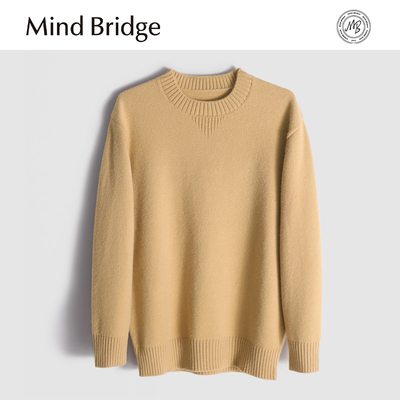 MindBridge新款2025秋冬绵羊毛保暖重磅圆领休闲打底针织毛衣内搭