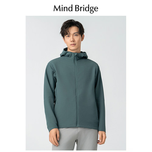 MindBridge连帽春休闲冲锋衣外套