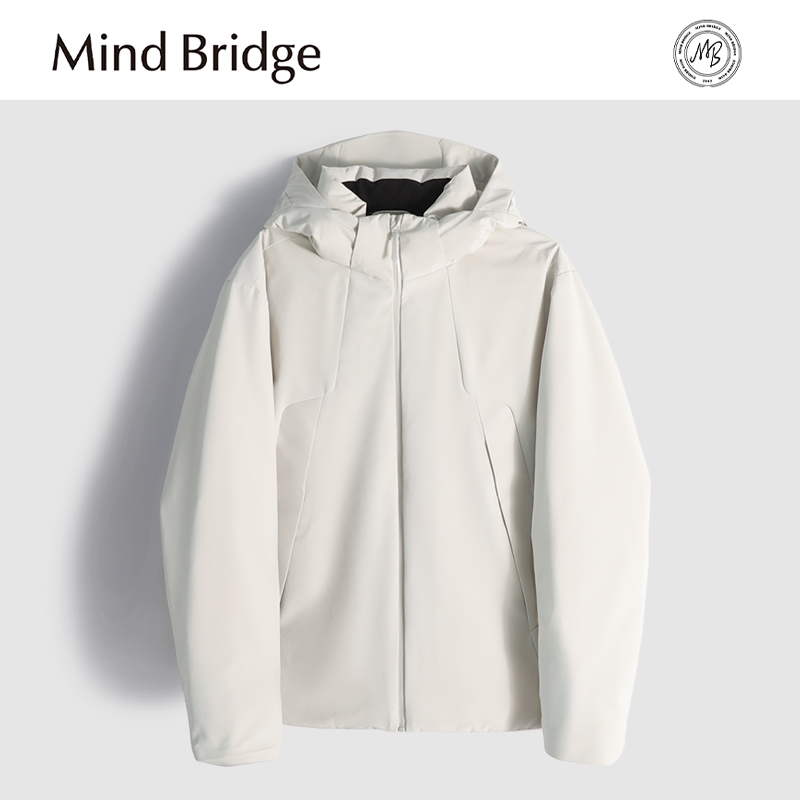 MindBridge新款2025冬季户外运动休闲连帽防风保暖鹅绒服抗皱耐磨