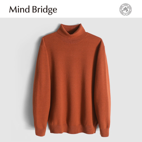 MindBridge新款2025秋冬男士可翻高领商务休闲保暖内搭针织衫打底
