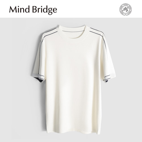 MindBridge新款2025秋冬男士经典圆领休闲商务保暖内搭针织衫短袖