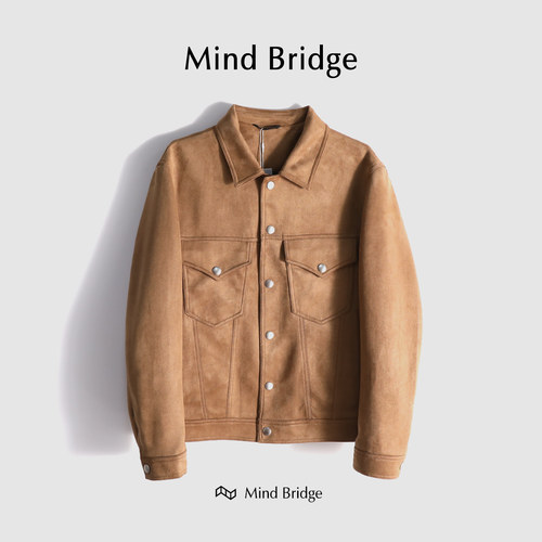 羊皮工装MindBridge潮翻领春休闲