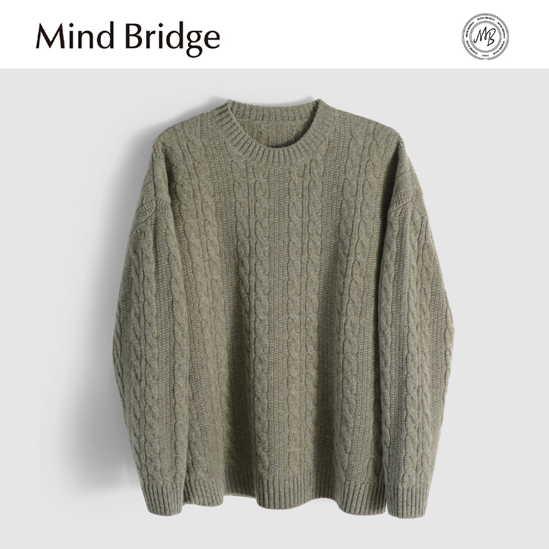 MindBridge新款2025秋冬季男士基础款圆领商务休闲保暖针织衫毛衣