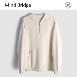 纯色连帽宽松休闲保暖针织衫 男士 外套抗皱 2025秋季 MindBridge新款