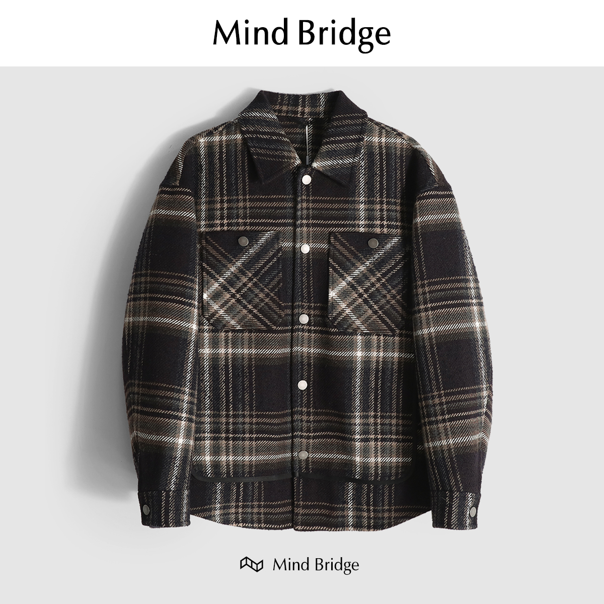 MindBridge羊毛冬呢大衣防风保暖