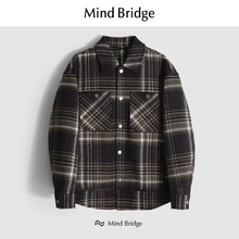 MindBridge新款2025重磅休闲商务短款羊毛呢大衣冬季防风保暖风衣
