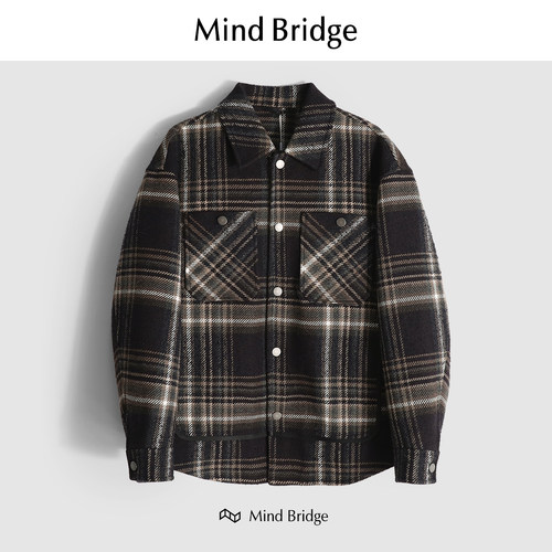 MindBridge羊毛冬呢大衣防风保暖