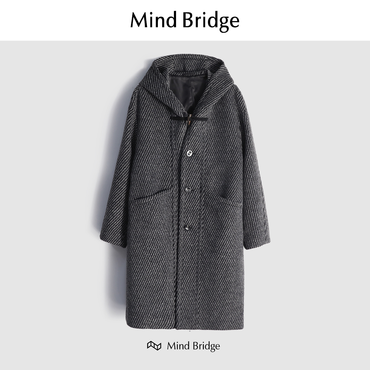 MindBridge绵羊毛呢大衣防风保暖