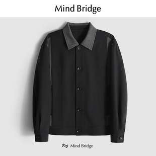 MindBridge新款 高端肌理商务休闲翻领教练行政夹克外套男 2025春季