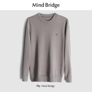 绵羊毛保暖弹力垂感圆领针织内搭打底衫 新品 男 MindBridge 百家好