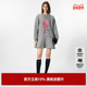 新款 TI灰色糖果印花卫衣裙女 百搭空气棉复古A字裙尤缇2024春季