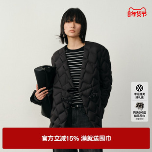 U/TI新中式盘扣羽绒服女设计感保暖云感蓬松外套尤缇2025冬季新款