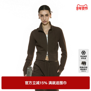 U/TI运动风正肩外套女百搭简约短款罗纹卫衣上衣尤缇2025秋季新款