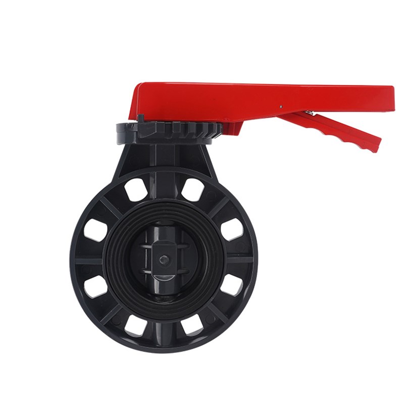 PVC蝶阀 UPVC手柄蝶阀v水管对夹式手动化工管道阀门快装密封圈开