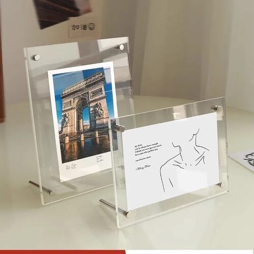 海报亚克力A4相框透明相框桌面ins摆台照片寸水晶挂墙6明信片画框