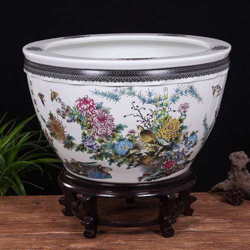 睡莲荷花盆缸水缸铁树盆景花盆种树大花盆特大号庭院陶瓷大号清仓