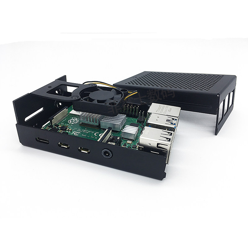 树莓派金属4代外壳Raspberry Pi 4代铝合金盒子4b主板散热壳配件