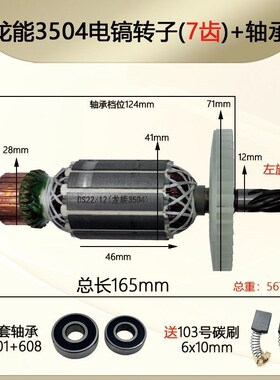 龙能3504电镐转子小霸王 小旋风 欧D士达83503小 电锤通用电机配