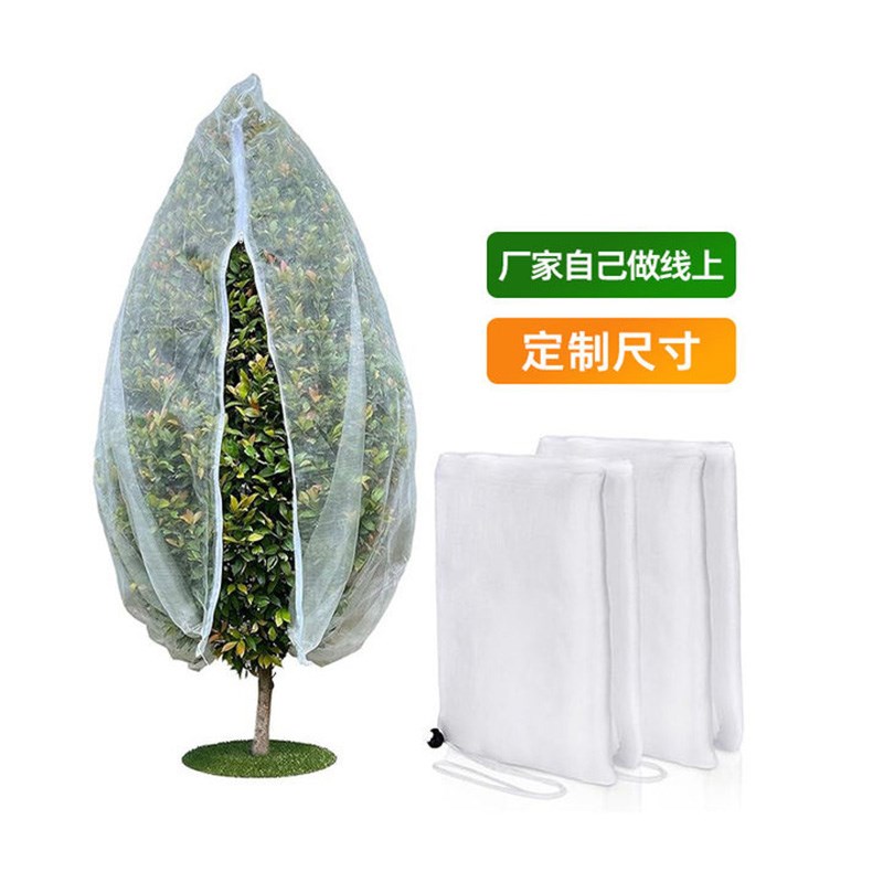 热销果树防虫网h罩水果果园网袋植物覆盖网防鸟网透光纱网抽绳防