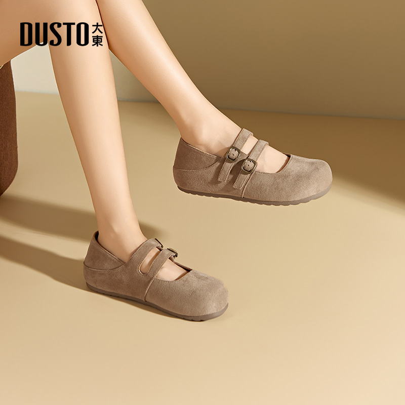 大东官方正品平底玛丽珍鞋勃肯鞋