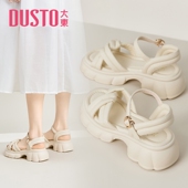 粗跟厚底罗马鞋 大东松糕运动凉鞋 夏季 配裙子外穿女鞋 女款 2026新款