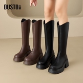 大东v口长筒靴女2026新款 秋冬靴子小个子厚底增高长靴高筒骑士靴