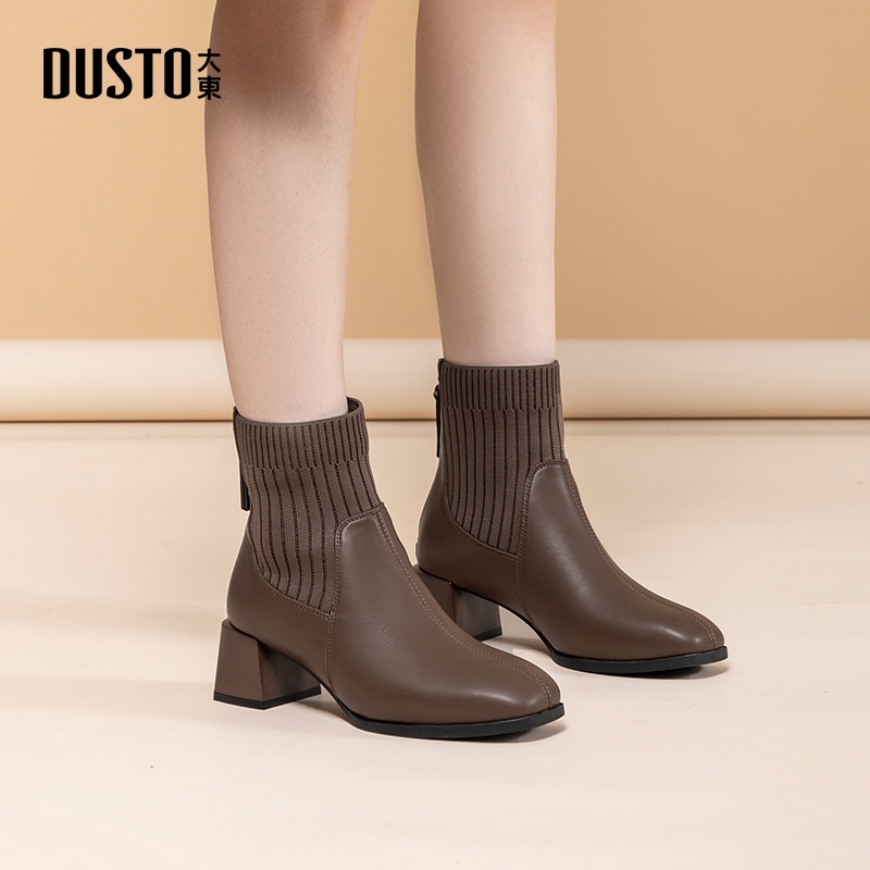 大东棕色靴子切尔西美拉德短靴