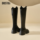 大东厚底长筒靴女2026新款 爆款 秋冬黑色长靴小个子显瘦高筒骑士靴