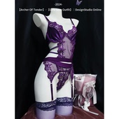 显白深紫色钢圈聚拢文胸套装 ArcherOFTender 微醺时刻 女情趣制服