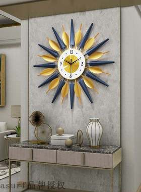 极速Nordic clocks and watches simple living room Twall clock